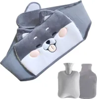 Wärmflaschengürtel, 1L Wärmflasche Gürtel 3 in 1 Tragbar PVC Wärmflasche, Wärmeflasche mit weichem Bezug und Taillen-Bezug, für Nacken und Schulter Rücken Beine