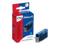 Pelikan C58 - Cyan - Tintenpatrone (entspricht: Canon CLI-551C ) - für Canon PIXMA iP8750, iX6850, MG5550, MG5650, MG5655, MG6450, MG6650, MG7150, MG7550, MX725