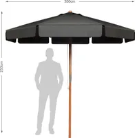 COSTWAY Ø300cm slunečník Octagon Garden Umbrella Sklápěcí slunečník na terasu s kličkou Plážový slunečník na zahradu nebo k bazénu Grey