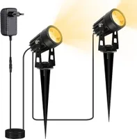2 Stück 3W LED Strahler Gartenleuchte Warmweiß Außen Wasserdicht Rasenlampe Gartenbeleuchtung für Garten Rasen Hof Terrasse