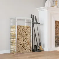 vidaXL Brennholzregal 80x28x154 cm Edelstahl