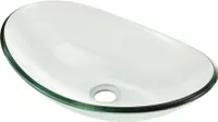 [neu.haus] Waschbecken aus gehärtetem Glas (47x31cm) oval Aufsatzbecken Schale