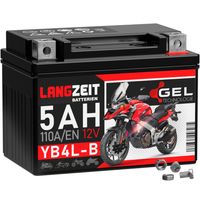 LANGZEIT YB4L-B GEL Roller Batterie 12V 5Ah 110AEN Motorradbatterie 50411 ersetzt 4Ah