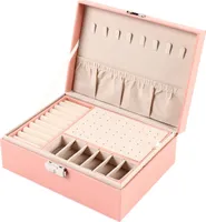 Doppelschicht Schmuckschatulle Schmuckaufbewahrung Aufbewahrungsbox Schmuck Uhren Box Schmuckkoffer