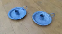 Kerzenteller  Kerzenhalter Kerzenständer 2er Set Eisen f. Stabkerzen