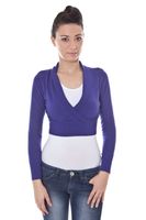 DATCH Damen Pullover Sweatshirt Shirt Schulterwärmer mit V-Ausschnitt, langärmlig , Größe:M, Farbe:Lila