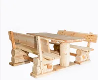Gartenmöbel-Set "Rustikal" - Lärchenholz 160x200x80 cm, Essgruppe für 6 Personen