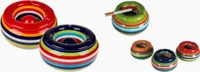 Sturmaschenbecher Aschenbecher für Balkon und Terrasse im Streifen Design Keramik , Größe / Stückzahl:Durchm 11 cm / 4 Stück