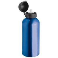 Füllvermögen von 600 ml Alu Trinkflasche mit blauen Silikondeckel 