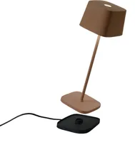 Zafferano Ofelia Mini Tischlampe - Aufladbare LED Außenlampe - 30 cm - Braun
