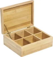 Teebox Teedose Teebeutelbox Teekiste Aufbewahrung Bambus 6 Fächern