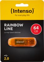 Intenso USB 2.0 stick 64GB, Rainbow Line, oranžová (R) 28 MB/s, (W) 6,5 MB/s, maloobchodní blistr