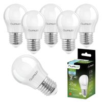 LUMILED Żarówki LED E27 P45 5W zastępuje (40W żarówka) 6 sztuk zestaw 470lm 6500K chłodna biel 180 stopni kąt świecenia 230V żarówka żarówka żarówka żarówka kształt kuli kula energooszczędna lampa