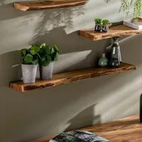 Wandregal 120 cm Massivholz Akazie