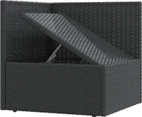 vidaXL 4dílná zahradní souprava s polštáři Black Poly Rattan