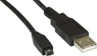 InLine® USB 2.0 Mini-Kabel, Stecker A an Mini USB Stecker, schwarz, 1m