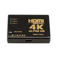 Prepínač HDMI 2.0 HDCP 2.2, 4Kx2K@60Hz, RGB 4:4:4, HDR10, 3 vstupy 1 výstup, IR diaľkové ovládanie, čierny