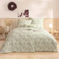 Estella Ateliers Edel-Flanell- Bettwäsche-Garnitur Venezia   Farbe reseda Größe 155x220 + 80x80