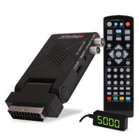 RED OPTICUM AX Lion 5 AIR DVB-T2 Receiver PVR I DVB-T2 HD-Receiver mit Aufnahmefunktion - externer IR Sensor mit LED Display - SCART/ HDMI Anschluss - USB 2.0 I 12V Netzteil ideal für Camping
