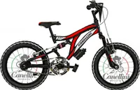 Kinderfahrrad MTB Canellini Colorado 16" Full Suspension - Schwarz/Rot