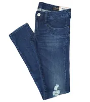 Herrlicher Piper Slim Fit-Hose stylische Damen Jeans mit zerrissenen Details Dunkelblau, Größe:W24/L32