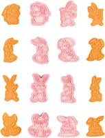 CANDeal 8 Stück Süße Kaninchen Bunnz Ausstechformen Tier Kunststoff Keksstempel, Kaninchen Keksform, Plätzchenpresser Set Für Zuhause Backen DIY