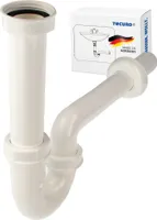 tecuro Geruchsverschluss Ablaufgarnitur Siphon für Waschtisch, 1 1/4 Zoll - Kunststoff weiß