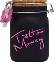 Spardose Geld Geschenk Ideen Tattoo Money Schwarz Pink Größe L 1 Liter