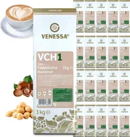 VENESSA VCH 1 Cappuccino Hazelnut 20 x 1kg Sehr ergiebig - Vorratspack - Löslicher Instantkaffee mit Haselnussgeschmack - Aromatisch Cremig
