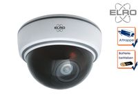 Dome Kamera Attrappe weiß LED Blitzlicht - Fake Dummy Überwachungskamera Innen