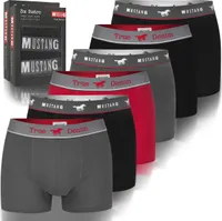 Pánske bavlnené boxerky MUSTANG Premium Briefs Set 6 Pack L | Elastické a mäkké nohavice pre mužov s ideálnym strihom | BM459, L
