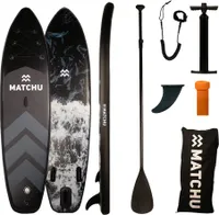 Matchu Sports Stand Up Paddle Board Aqua Camo - Aufblasbar 320x81x15 cm - SUP Board Set - Surfbrett - Paddle Surf Board mit Zubehör
