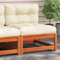 Gartensofa Set Couchgarnitur Garten - Gartensofa ohne Armlehnen mit Kissen Wachsbraun Kiefernholz,12,7 Kg