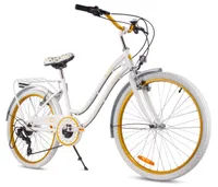 Dívčí kolo 24 palců pro svaté přijímání s 7rychlostním srdcem SHIMANO Bike bílé zlato