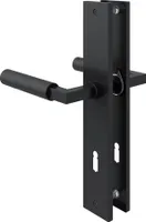 Schwarz matte Baustil Langschildgarnitur BB PZ WC Türdrücker Türbeschlag Renovierungsschild Buntbart