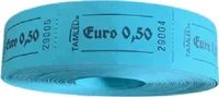 Bonrolle Euro 0,50 blau Wertmarke 1000 Abrisse perforiert fortlaufend nummeriert