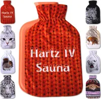Wärmflaschenbezug mit Fotodruckbezug für alle gängigen 2 Liter Wärmflaschen, in vielen Variationen ( Auswahl: Hartz IV Sauna )