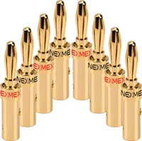 8x NEXMEX Bananenstecker 24K vergoldet Steckverbinder High End Banana Stecker