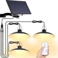 Fernsteuerung Solarlampe für außen hängend solar hängeleuchte hängelampe Garten mit 3 Lampen, Dimmbar Zeitschaltuhr (Warmweiß)