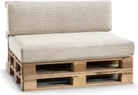 Palettenkissen, Gartensofakissen, Sitzkissen, PFL (Set (Sitzkissen 120x80 +Rückenlehne 120x40), Beige)