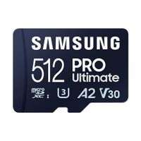 SAMSUNG Pro Ultimate microSD 512GB Memory Card UHS-I U3 FHD 4K UHD 200MB/s Read 130 MB/s Write for Smartphone Drone Incl USB-Reader