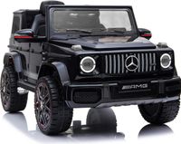 Elektrické autíčko Mercedes G, čierne, Jednomiestne sedadlo, 12V batéria, 2,4 GHz DO, 2X MOTOR, USB, SD karta, ORGINAL licencia