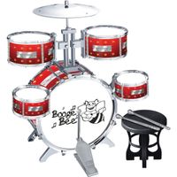 Schlagzeug für Kinder XL Bass 4 Trommeln Becken Hocker Drumsticks Drum-Set 1551 