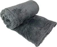 Jacquard Flanell-Decke Wohndecke Kuscheldecke 155x200cm Anthrazit