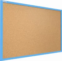 Korková nástěnka v barevném dřevěném rámu 120x90 cm – Modrá
