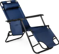 Outtec® Skladacie záhradné kreslo ležadlo - do 150 kg - ležadlo skladacie záhradné ležadlo s opierkou na chrbát Kempingové kreslo Plážové kreslo Plážové kreslo