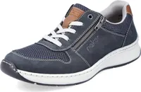 Rieker Schnürschuh - Blau Glattleder Größe: 40 Normal