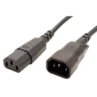 BACHMANN Kabel síťový prodlužovací, IEC320 C14 - C13, 0,5m, černý (356.119) (19.07.1287)
