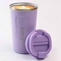 SUNTQ Kaffeebecher Edelstahl Thermobecher Doppelwand Isoliert 510ml Lila