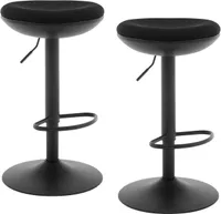 WOLTU Barhocker, höhenverstellbar drehbar, mit Fußstütze Metallgestell, Netzgewebe, Schwarz